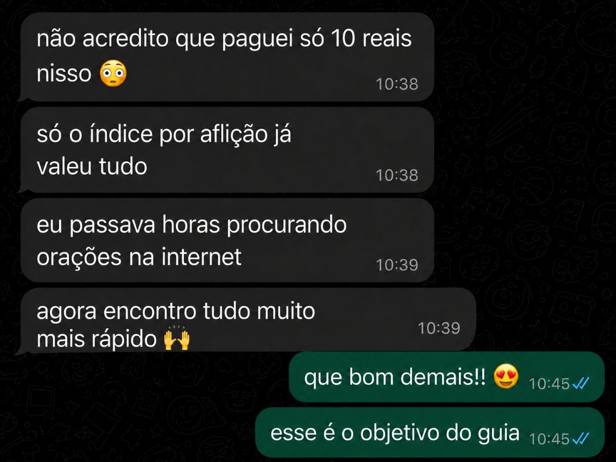 Print de conversa de leitora comentando a experiência com o guia