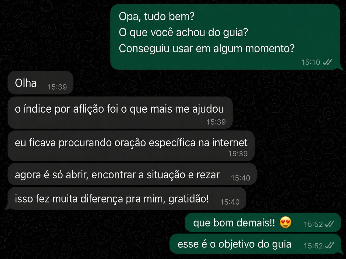 Print de conversa de leitora agradecendo pelo guia